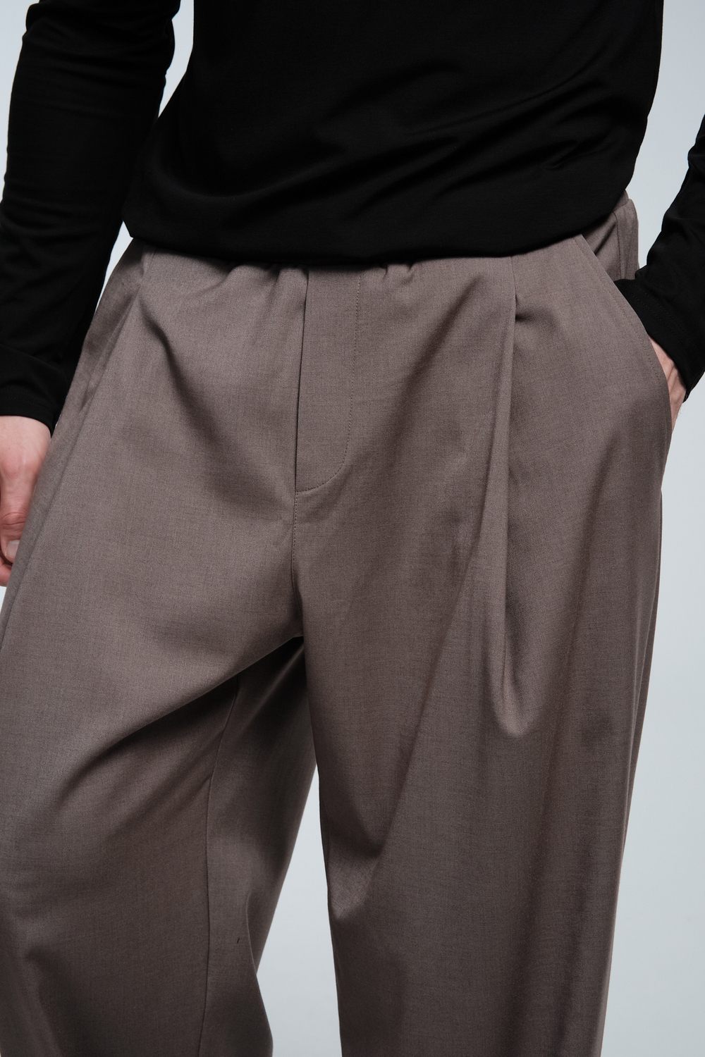 Брюки широкие на резинке | light brown