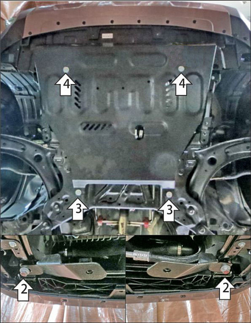 Защита стальная 1,5 мм Д,КПП для Haval H3; V=1.5;FWD и 4WD; с 2024 Motodor.53101