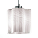SL117.503.01 Светильник подвесной ST-Luce Серебристый/Белый с полосками E27 1*60W ONDE