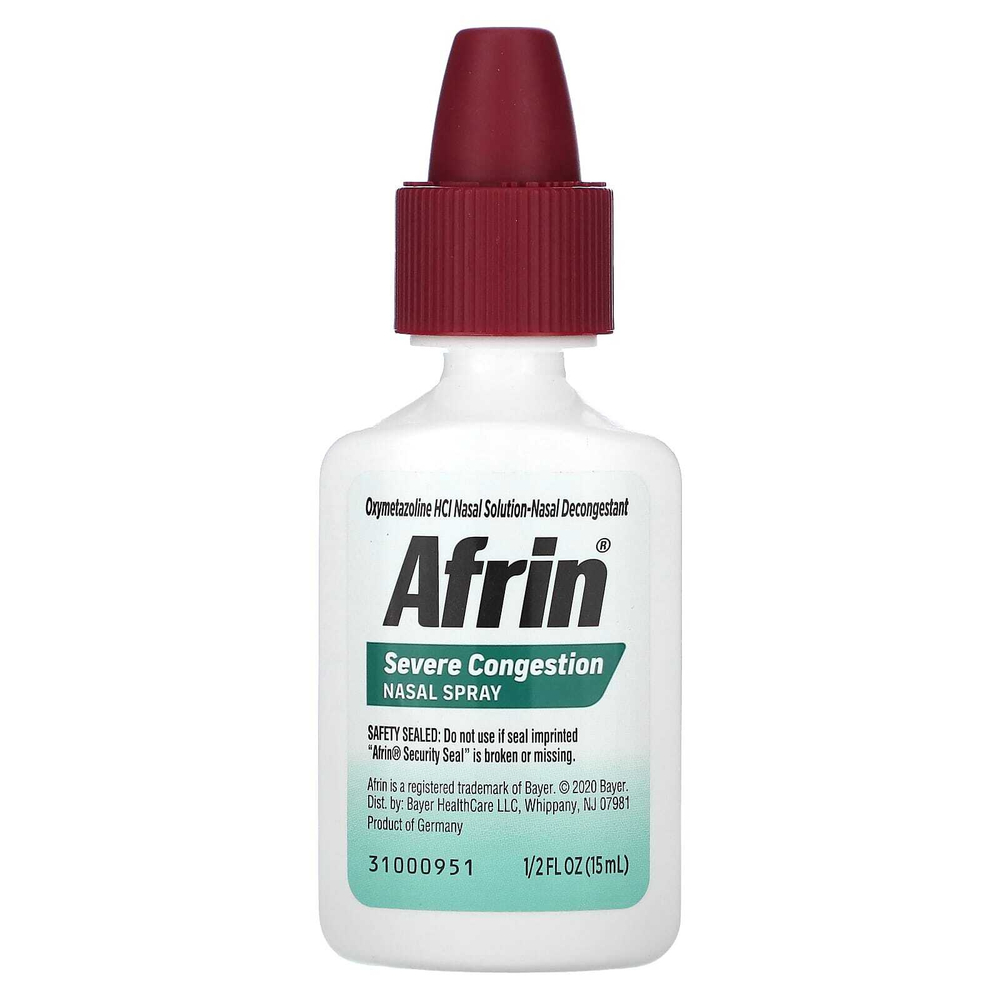 Afrin, Спрей для носа при сильной заложенности, 15 мл (1,2 жидк. унц.)