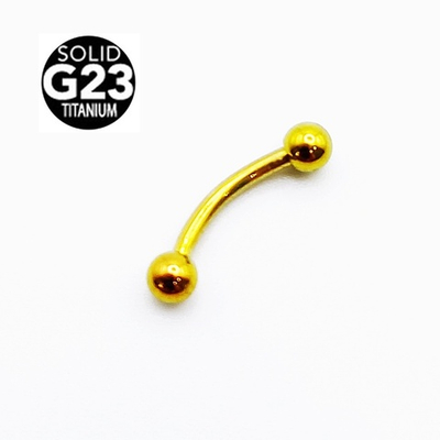 Микробанан 8 мм для пирсинга, золотистый. Титан G23.
