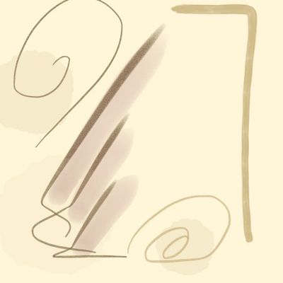 Акварельный рисунок на бежевом фоне