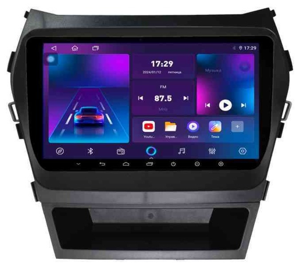 Магнитола для Hyundai Santa Fe 2012-2018 - Parafar PF209LUX1RN2K на Android 13, QLED+2K, ТОП процессор, 4Гб+32Гб, CarPlay, 4G SIM-слот