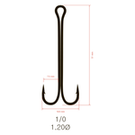 Крючки Saikyo двойн.Long Shank KH-11040  BN №1/0 (100шт)