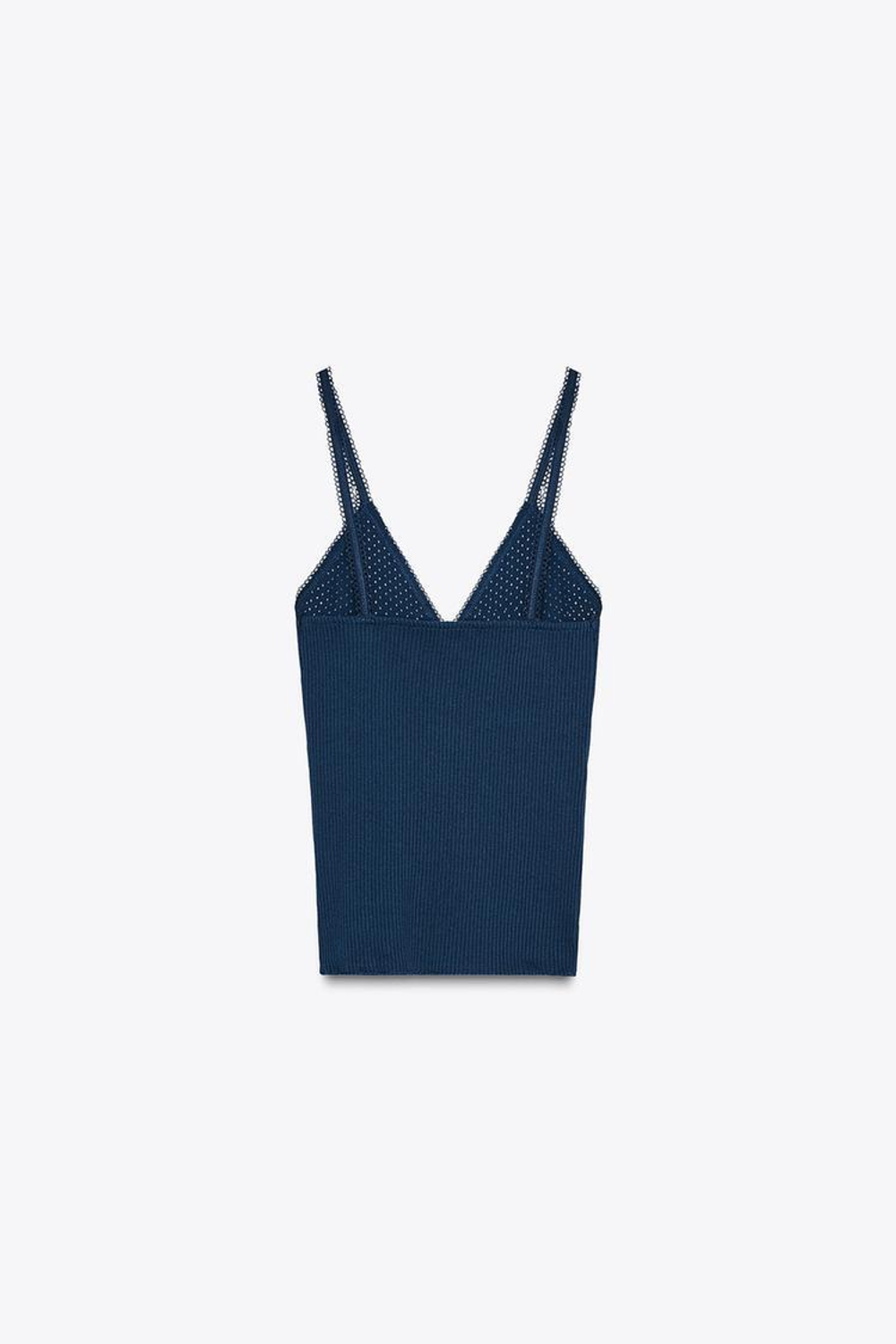 ZARA ТОП С АЖУРНОЙ ВЯЗКОЙ, МОРСКОЙ СИНИЙ