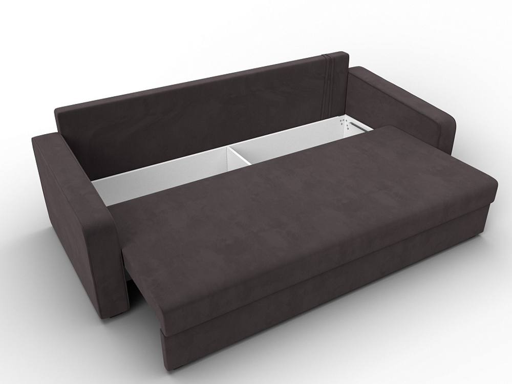 Диван прямой Лига-009 ВЕЛЮР Коричневый