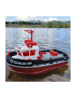 Радиоуправляемый буксир Heng Long Tugboat (черный) 2.4G 1/72 RTR