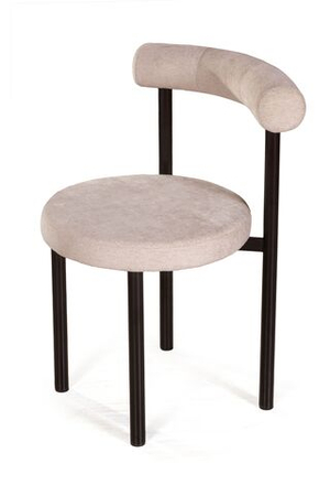 Стул Biggi, шенилл Puffy beige / опоры черные