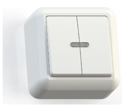 "ОПТИМА" Выключатель откр. уст. двухкл. с подсв., 10А А510-387