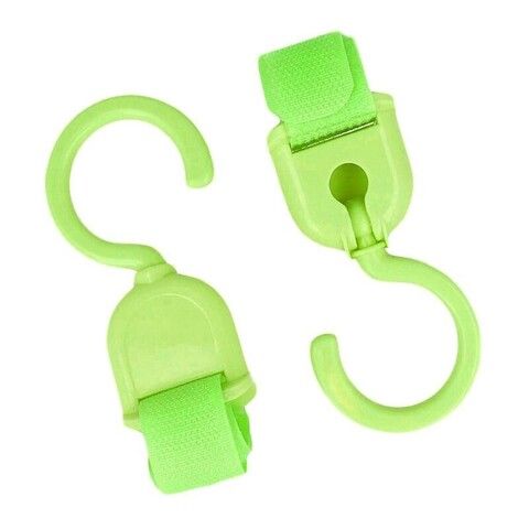 Крючки для пакетов на ленте-липучке, цвет зеленый, 2 шт