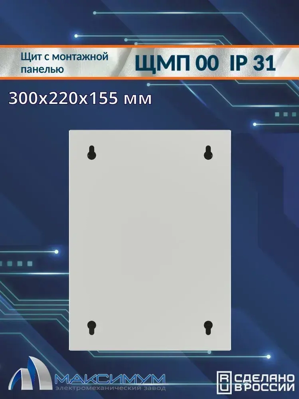 Корпус щита с монтажной панелью ЩМП-00 (300х220х155) IP31, металл