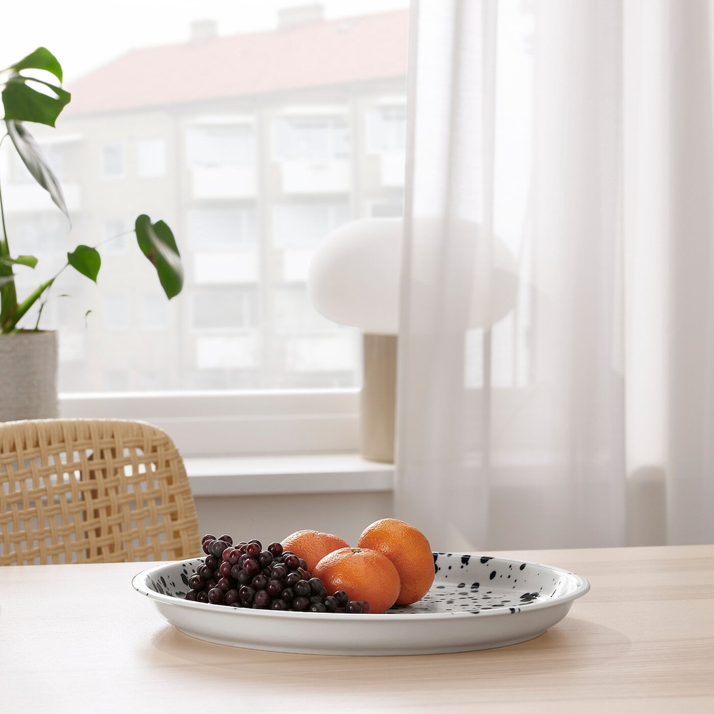 IKEA SILVERSIDA  (ИКЕА СИЛВЕРСИДА)  -  Блюдо, узор/синий, 34 см