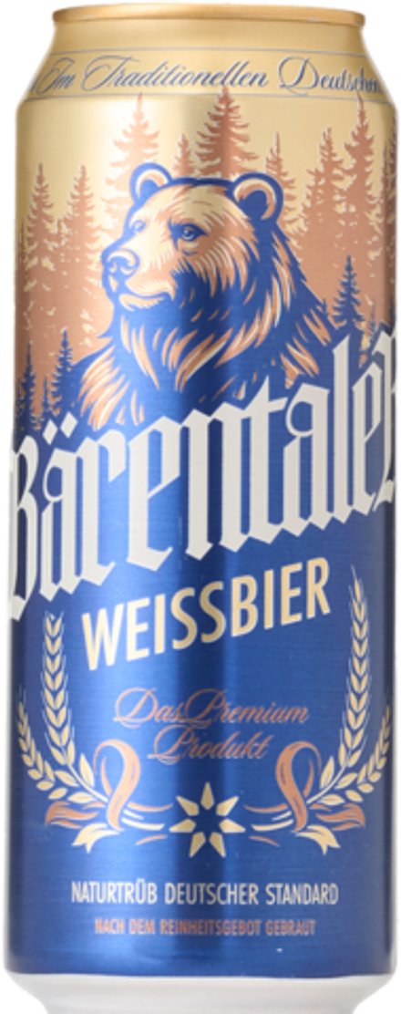 Пиво Баренталер Вайсбир / Barentaler Weissbier 0.5 - банка