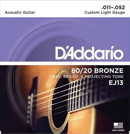 Струны для акустической гитары 11-52 D'ADDARIO EJ13