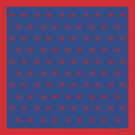 Шелковый платок Ласточка и тюльпан BLUE/RED 70×70