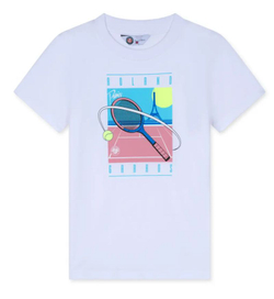 Футболка для мальчика теннисная Roland Garros Kids Timmy Miami - белая