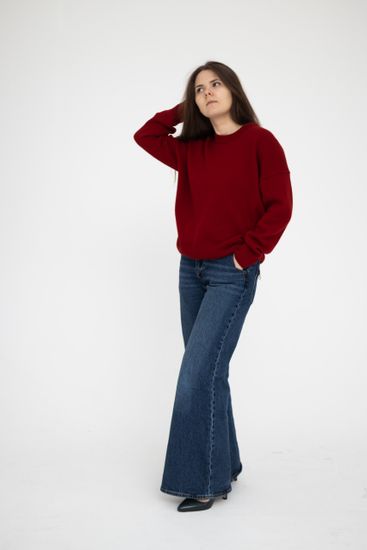 Джемпер Л.Т., 100% шерсть ягнёнка, цвет красное дерево.