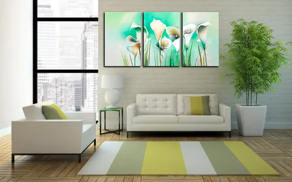 Модульная картина "Белые каллы"