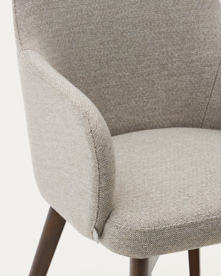 Стул Nelida из коричневой синели с ножками в темной отделке La Forma Испания 