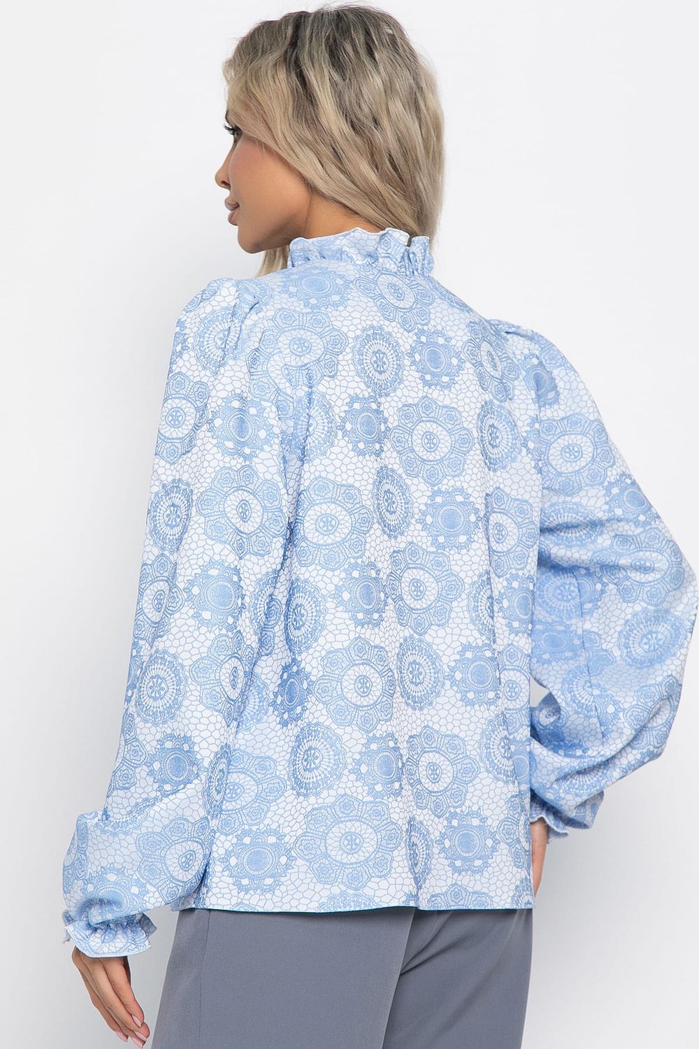 Блуза Доменика (бело-голубая) Б15015-18М LT Collection