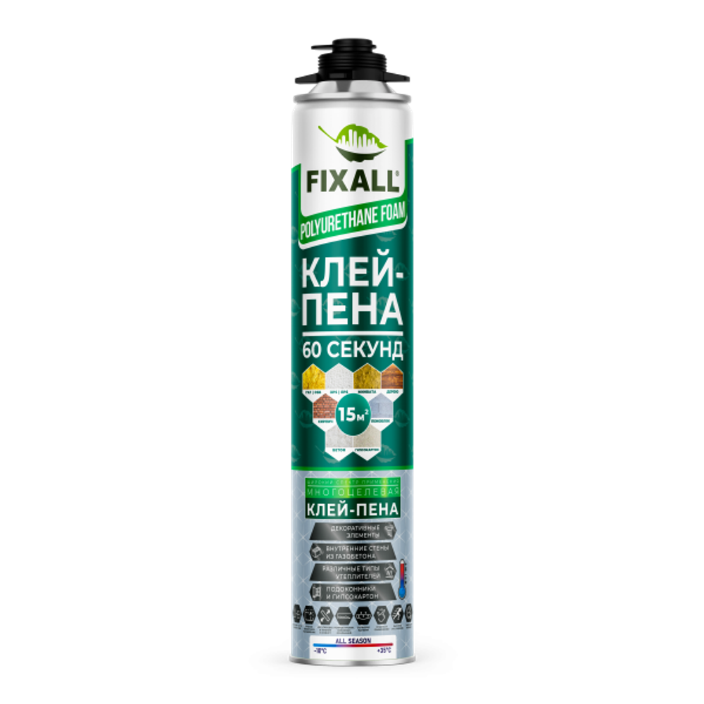 КЛЕЙ-ПЕНА FIXALL 60 СЕКУНД 850мл