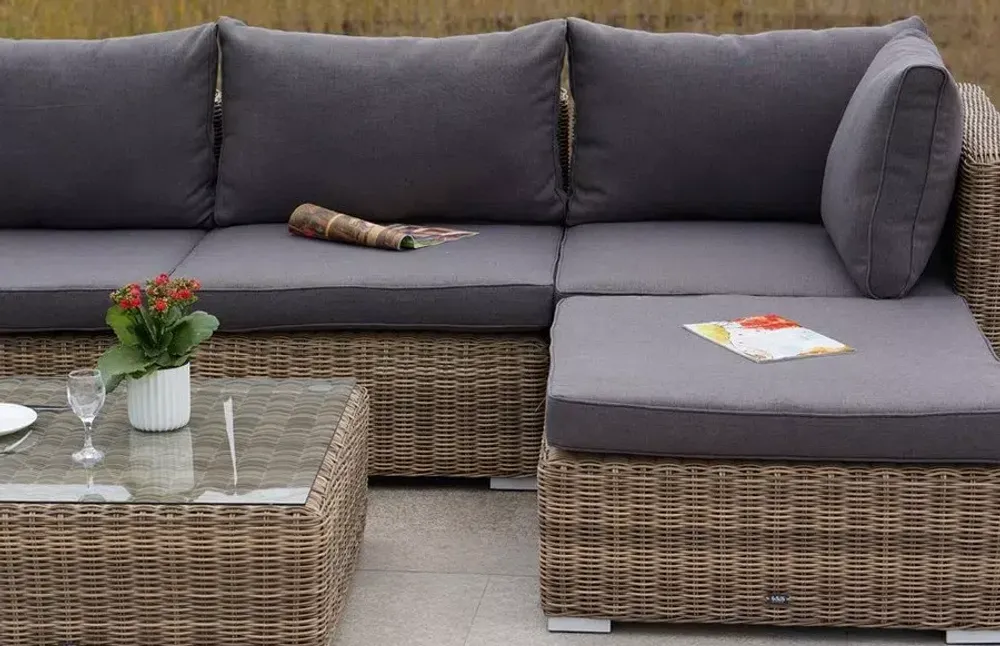 "Лунго" модуль диванный угловой с подушками, цвет соломенный