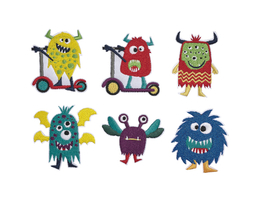 Наклейки на липучке для чемоката Micro, Монстрики