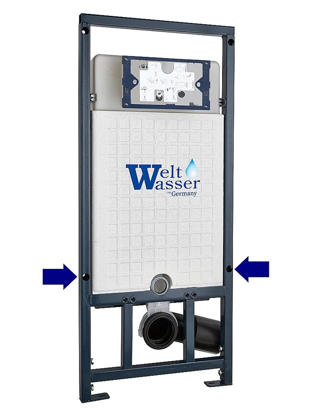 Унитаз подвесной WeltWasser WW GELBACH 10000012046 с крышкой микролифт, безободковый, смыв торнадо, в комплекте с инсталяцией, серый матовый