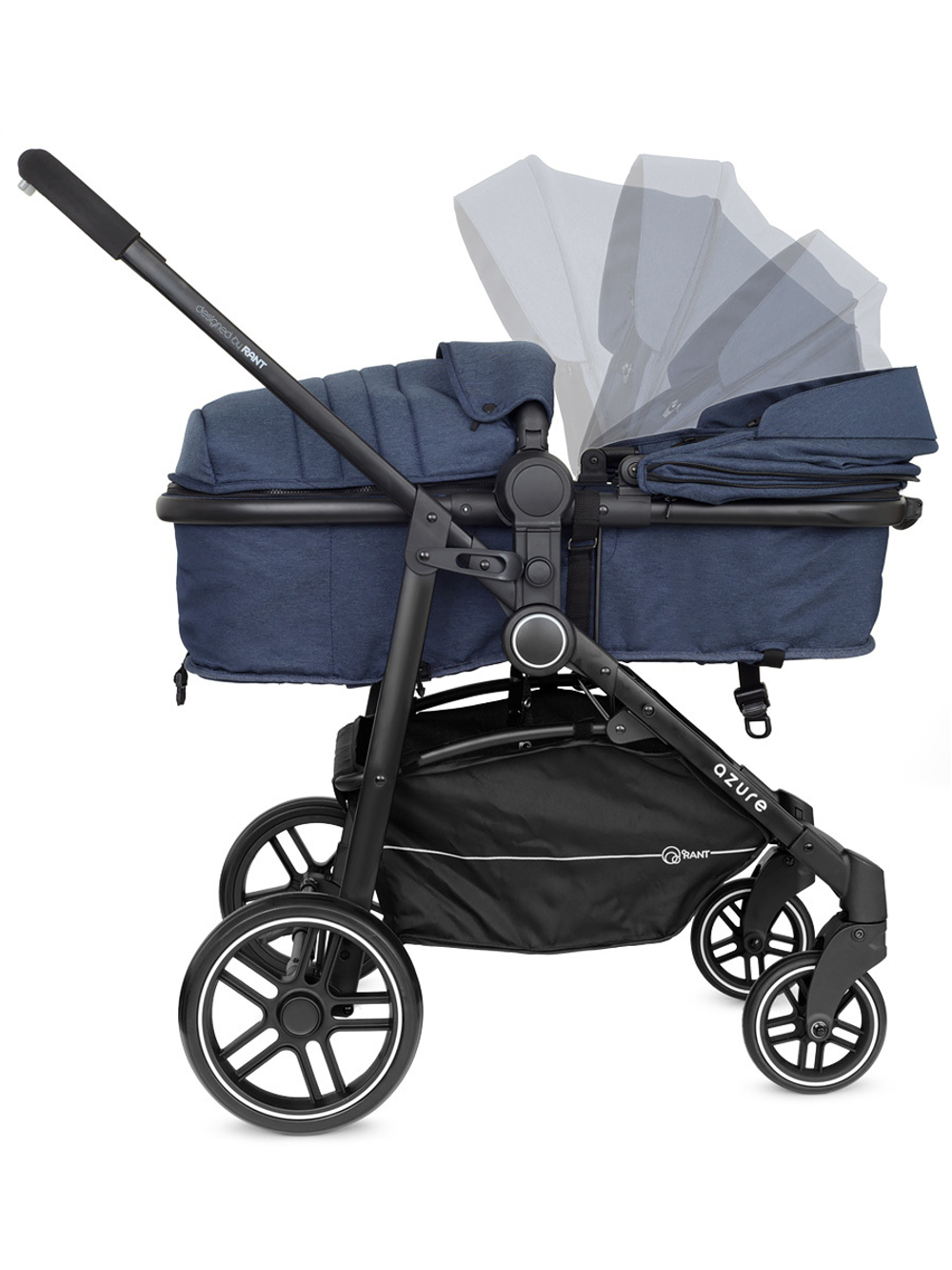 Коляска детская 2-в-1 "AZURE Trends" RA147 alu. Blue