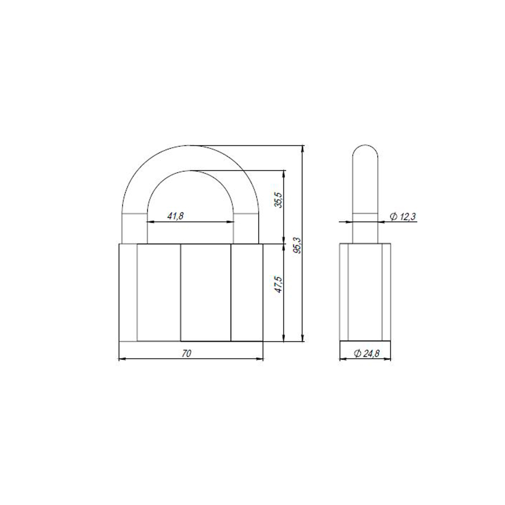 Замок навесной PD-4080 (PD-40-80) 3 fin key /коробка