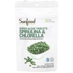 Sunfood, Super Algae Tablets, спирулина и хлорелла в таблетках, 250 мг, прибл. 228 таблеток, 57 г (2 унции)