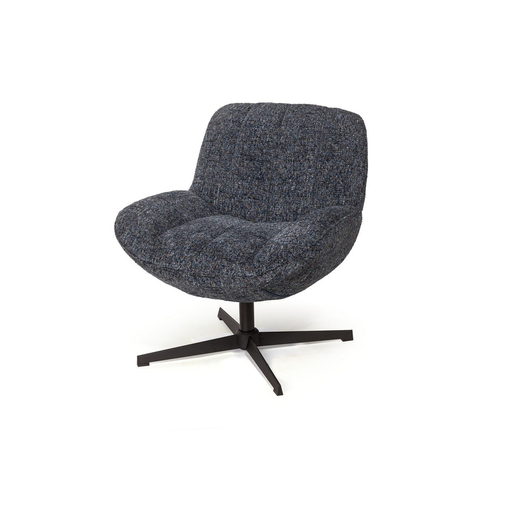 Кресло с кручением Mateo, букле биколорный синий