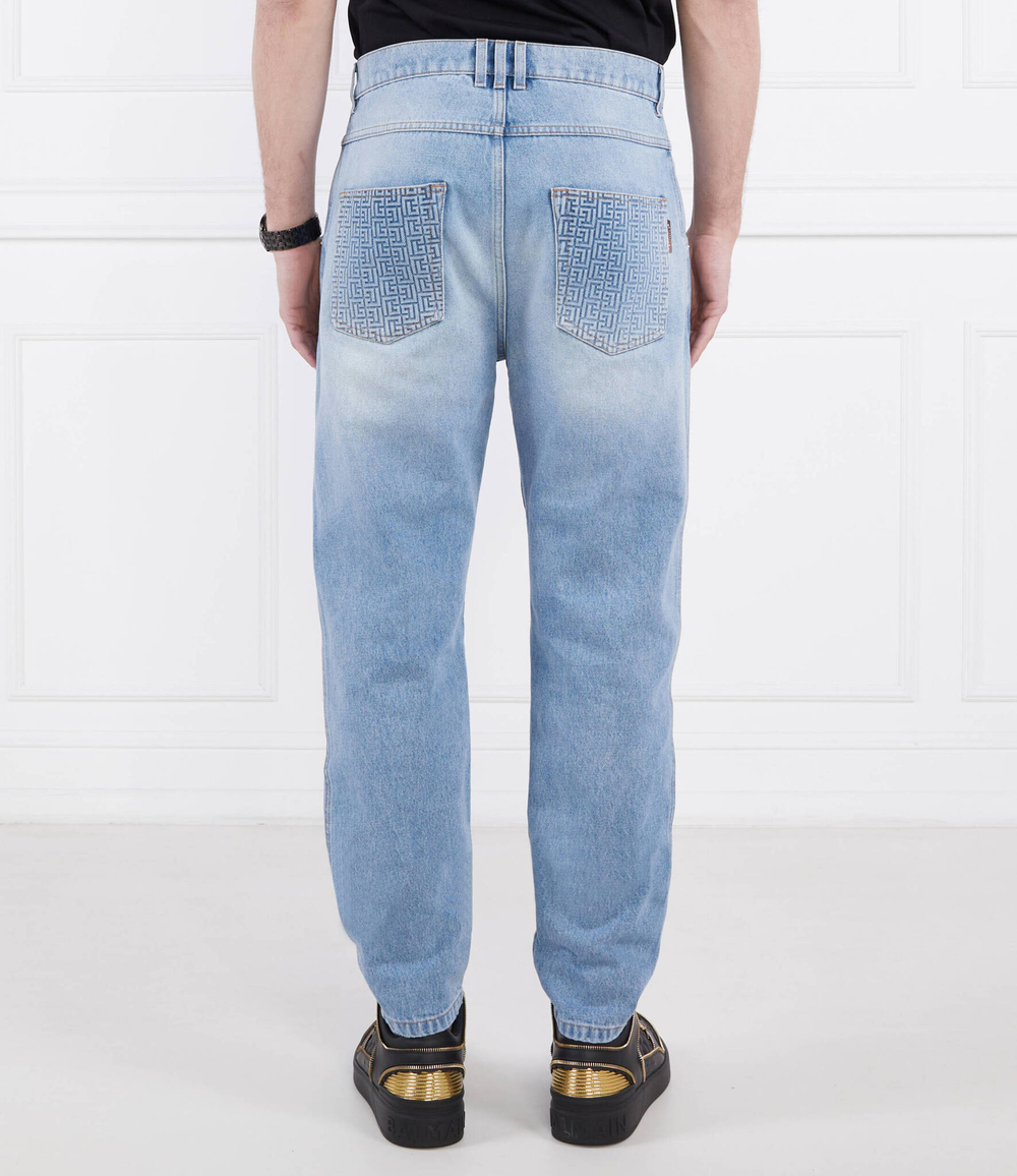 Джинсы Balmain - голубой(AH1MM000 DD09)