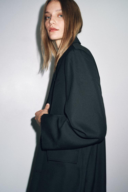 ZARA ПАЛЬТО-ЛЕВИТА ОВЕРСАЙЗ — ZW COLLECTION, ЧЕРНЫЙ