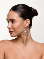 Серьги "White night" из горного хрусталя Silver