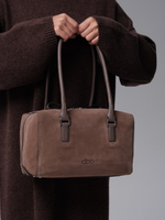 Замшевая сумка DBR 31333 серо-коричневый велюр