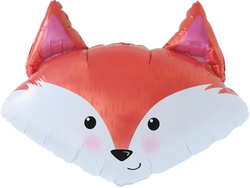 Шар с клапаном (12''/30 см) Мини-фигура, Лиса, 5 шт. в уп.