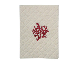 Коврик для ванной 60х90 Old Florence Corallo бежевый с лиловой вышивкой