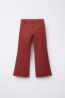 ZARA ДЖИНСЫ FLARE В ПОЛОСКУ, КРАСНЫЙ