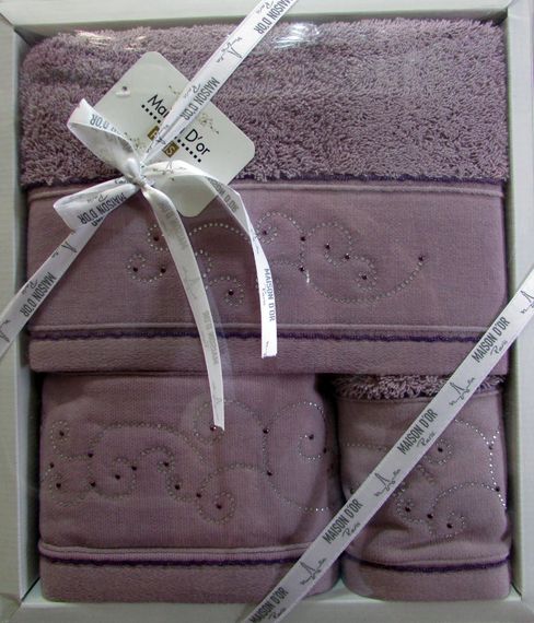 Набор полотенец  DALIY - ДАЛИИ 3пр 30х50 50х90 и 70х140 Maison Dor (Турция)