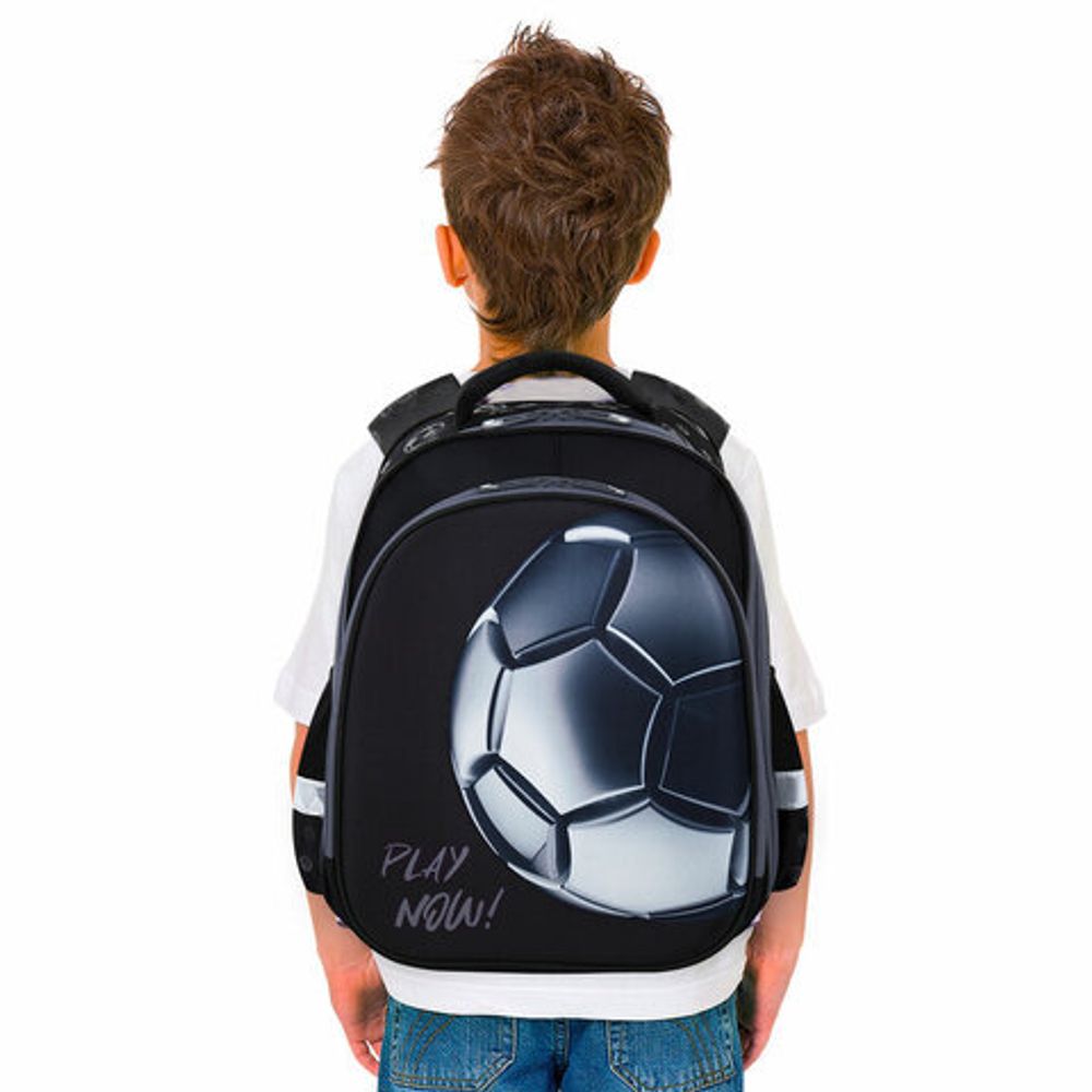 Ранец BRAUBERG KIDS STANDARD, 2 отделения, "Score ball", 3D панель, 36х28х14 см, 272037