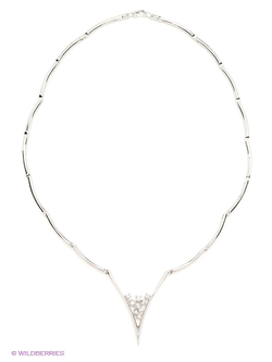 "Клауза" колье в родиевом покрытии из коллекции "Constanta" от Jenavi с замком карабин