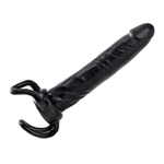 Чёрная насадка-фаллос для двойного проникновения INFLATABLE DILDO SLIM DONG - 13,5 см. (Цвет: черный)