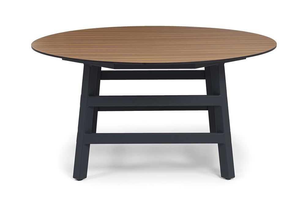 "Рио" стол из HPL круглый Ø160см, H75, цвет столешницы "дуб"