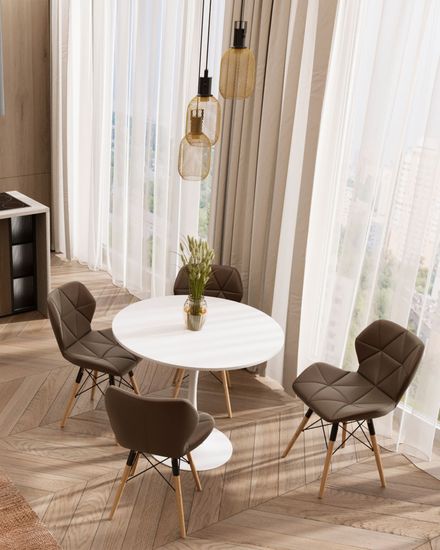 Стол Tulip D90 белый