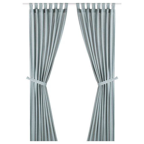 Комплект штор IKEA LENDA (ЛЕНДА), Светло-бирюзовый, 140х250 см, 2 шт