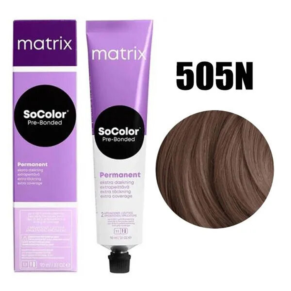 Matrix Краска для волос  SoColor Pre-Bonded 505N Светлый шатен 90 мл.