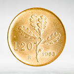 Italy 20 Lire 1983 R "Oak Branch", AU