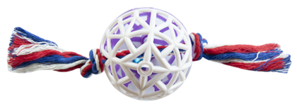 ZOONIK Игрушка для кошки Мячик сетчатый с бубенчиком и веревочными хвостиками