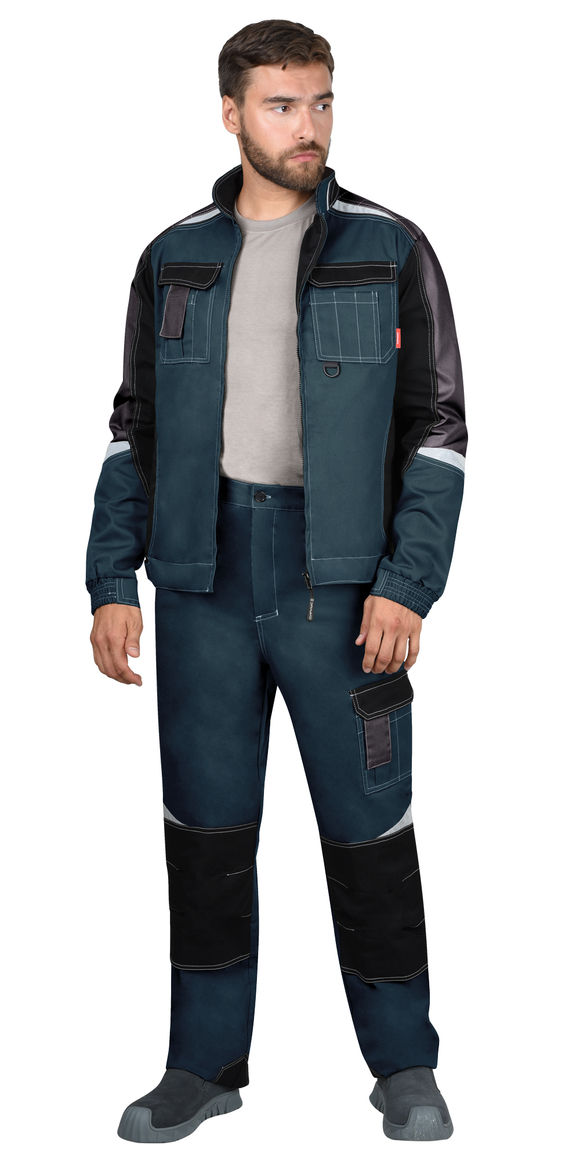 Костюм СИРИУС-КАСПИЙ куртка, брюки, морена с чёрным, тёмно-серым и СОП